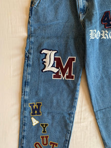Vaquero Bershka Baggy Parches Varsity