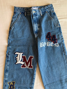 Vaquero Bershka Baggy Parches Varsity