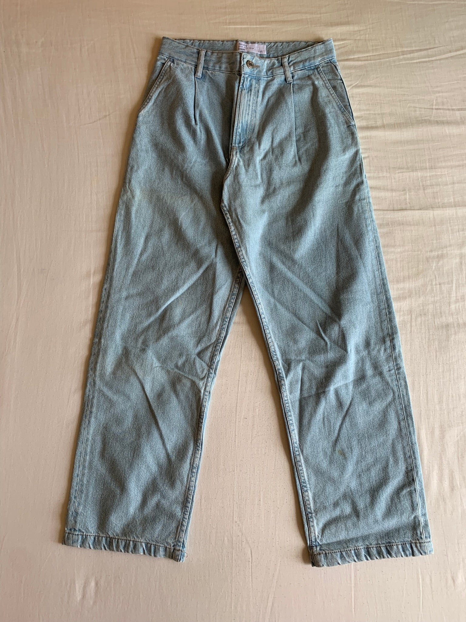Vaquero Bershka Verde Salvia Pinzas