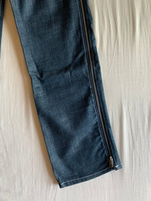 Vaquero Zara Azul Oscuro Cremalleras Tobillo