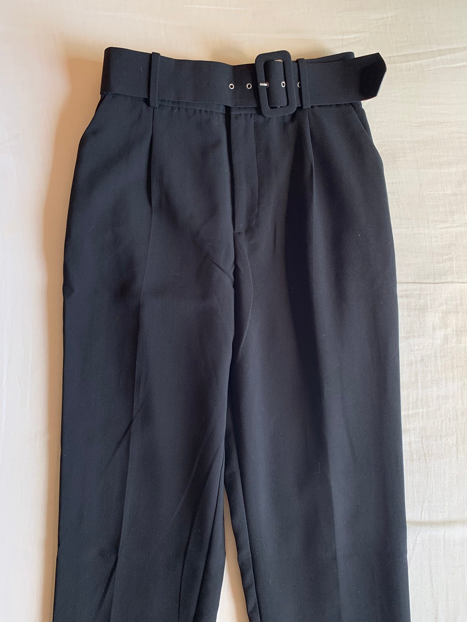 Pantalón de Vestir Zara Marino con Cinturón