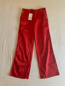 Pantalón Track Zara Satinado Rojo