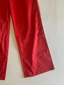 Pantalón Track Zara Satinado Rojo