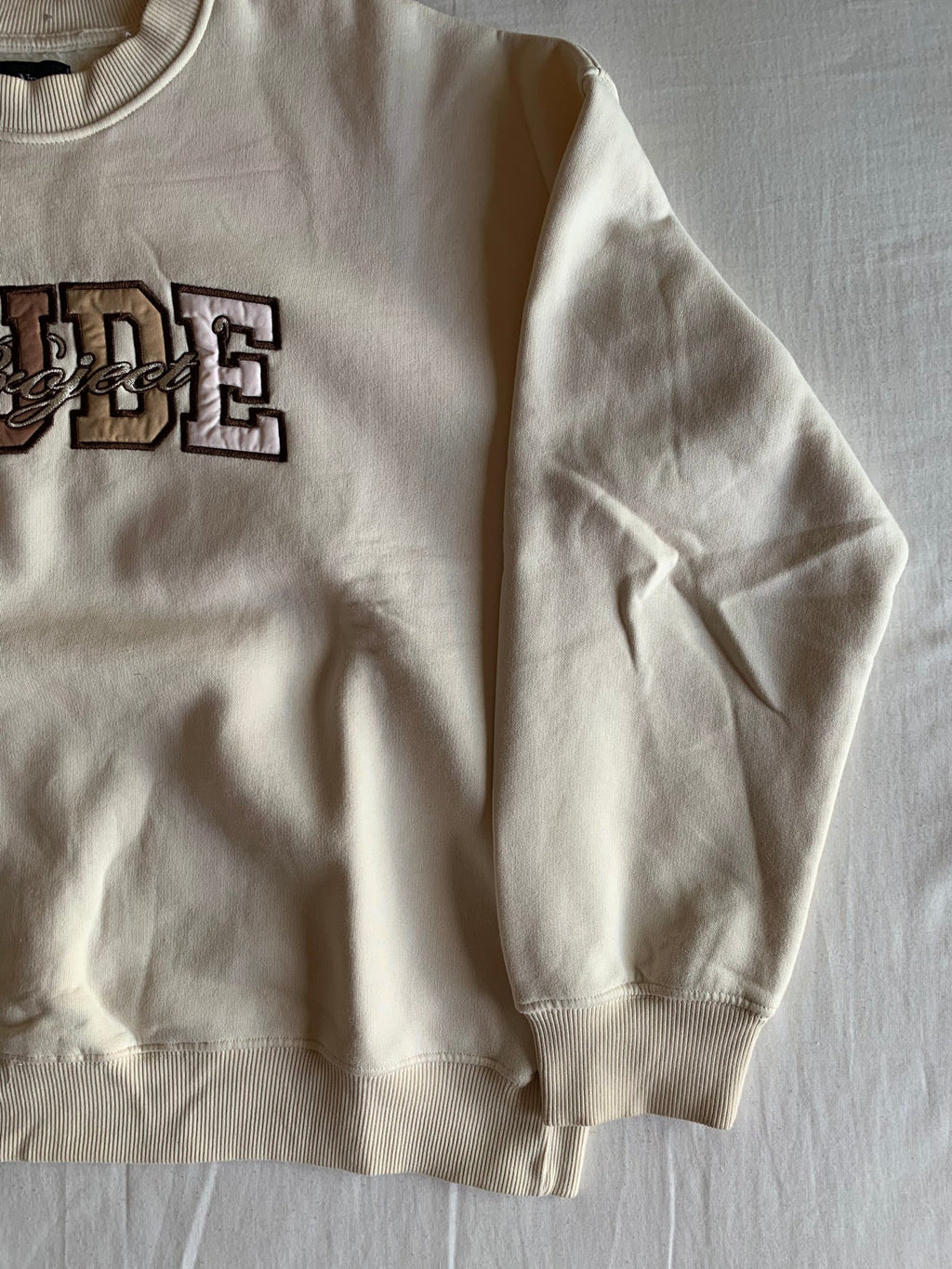 Sudadera Nude Project Varsity Marshmallow talla L
