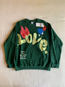 Sudadera Zara Abstract Love Verde