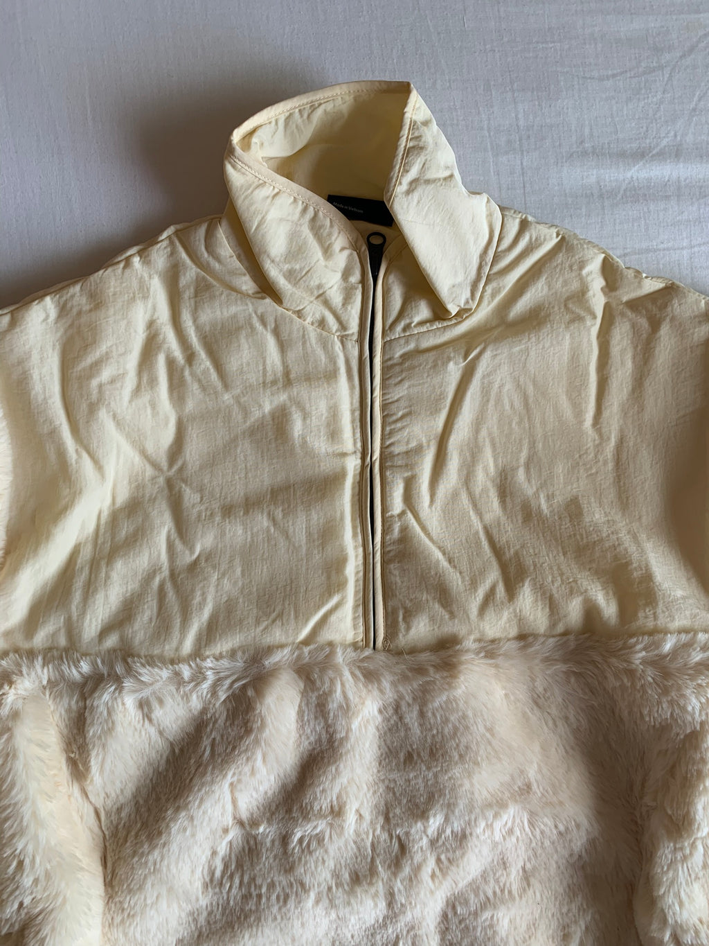 Sudadera ASOS Design Media Cremallera Borreguito Crudo