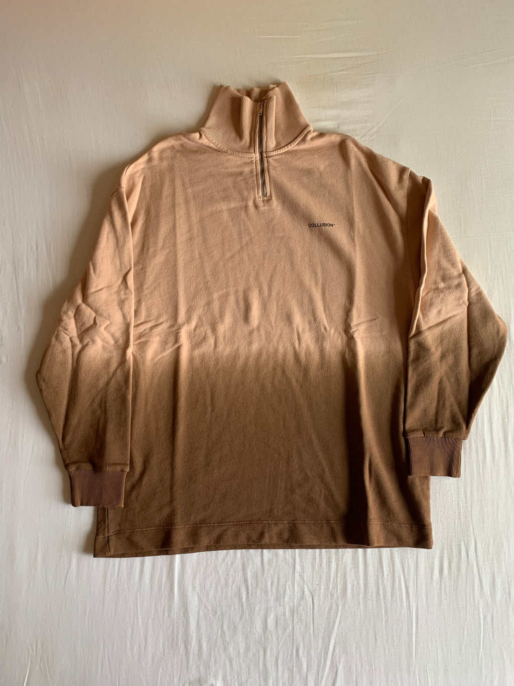 Sudadera Collusion Media Cremallera Camel