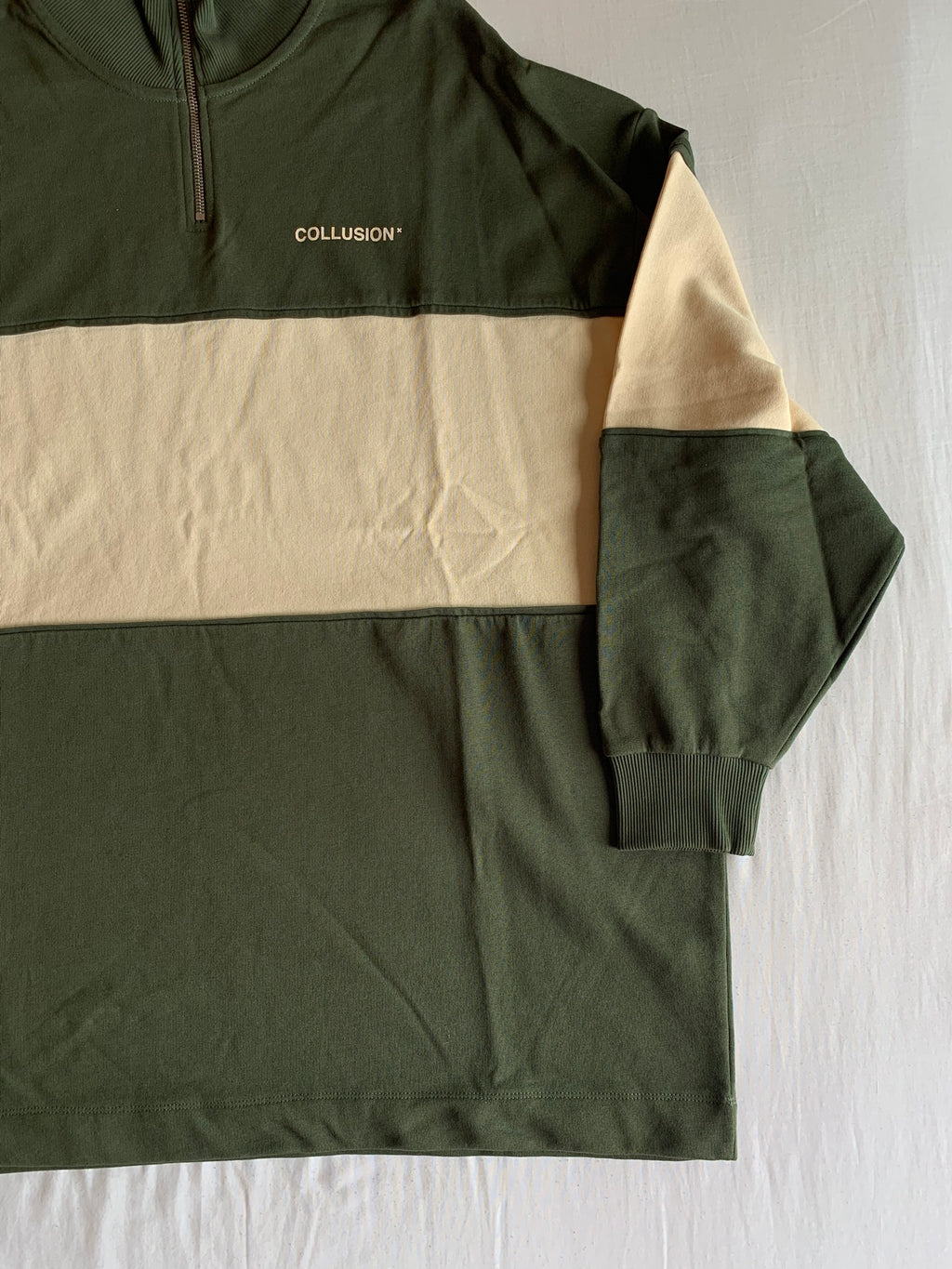 Sudadera Collusion Media Cremallera Colorblock Verde