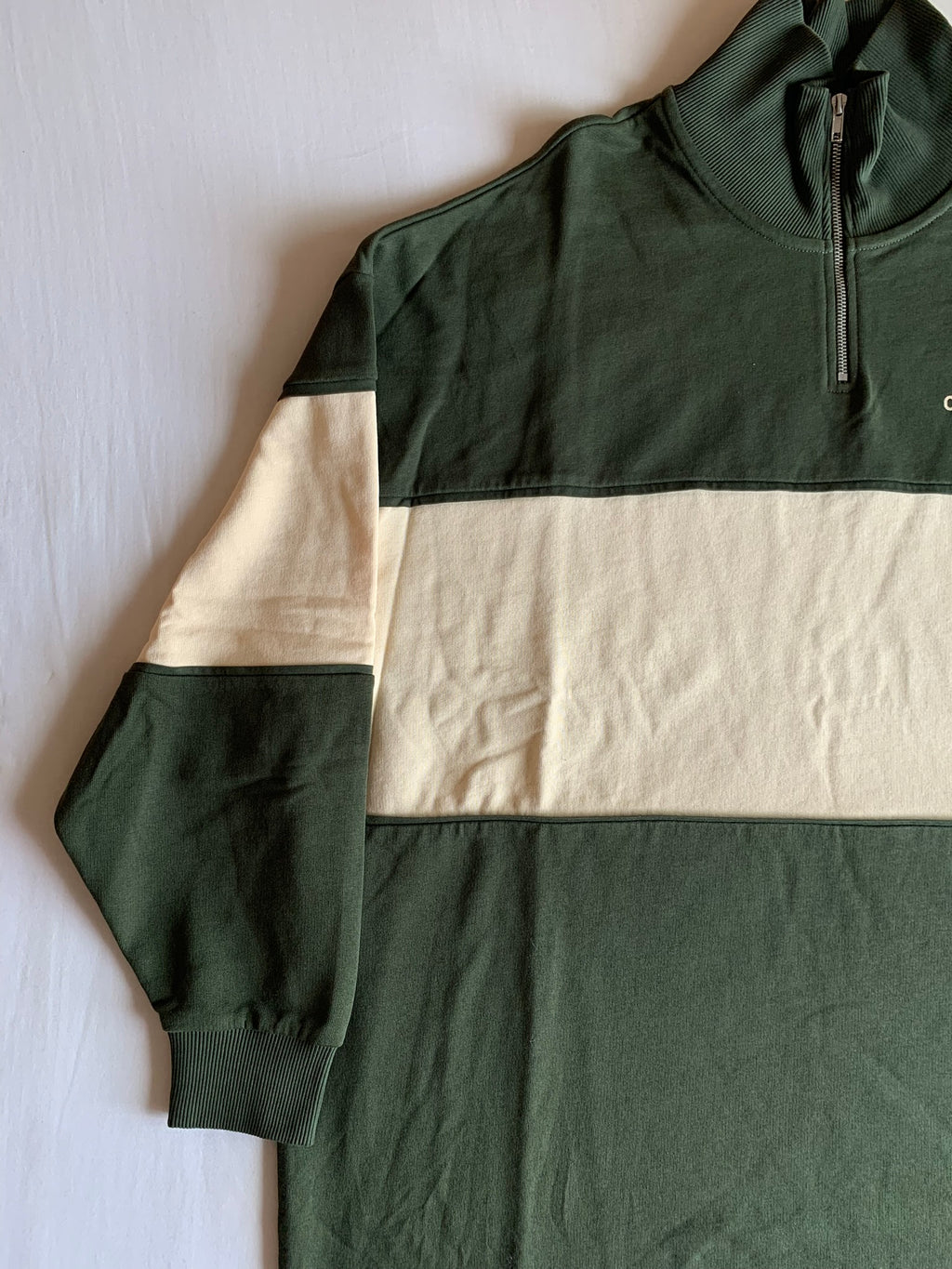 Sudadera Collusion Media Cremallera Colorblock Verde