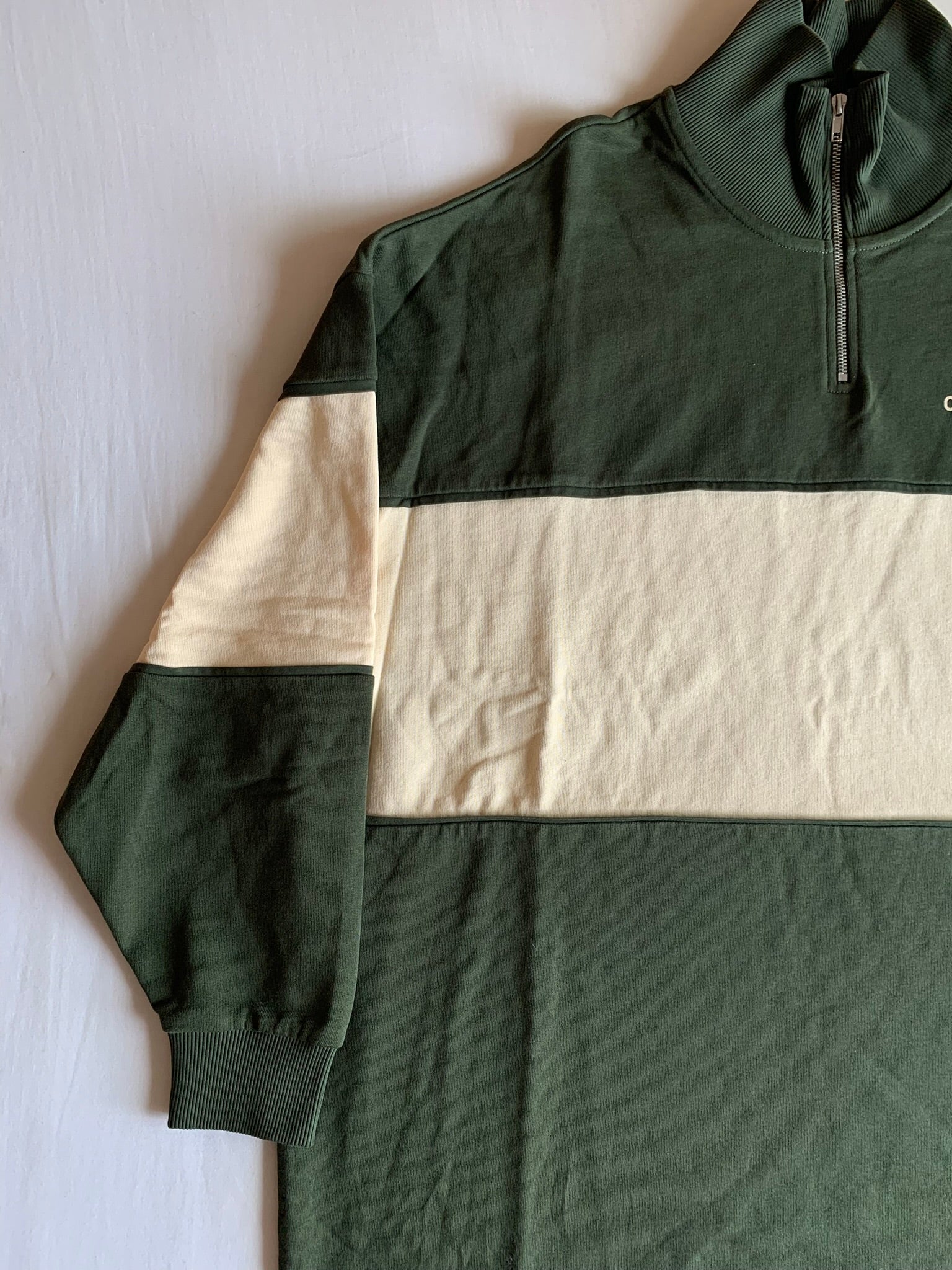 Sudadera Collusion Media Cremallera Colorblock Verde