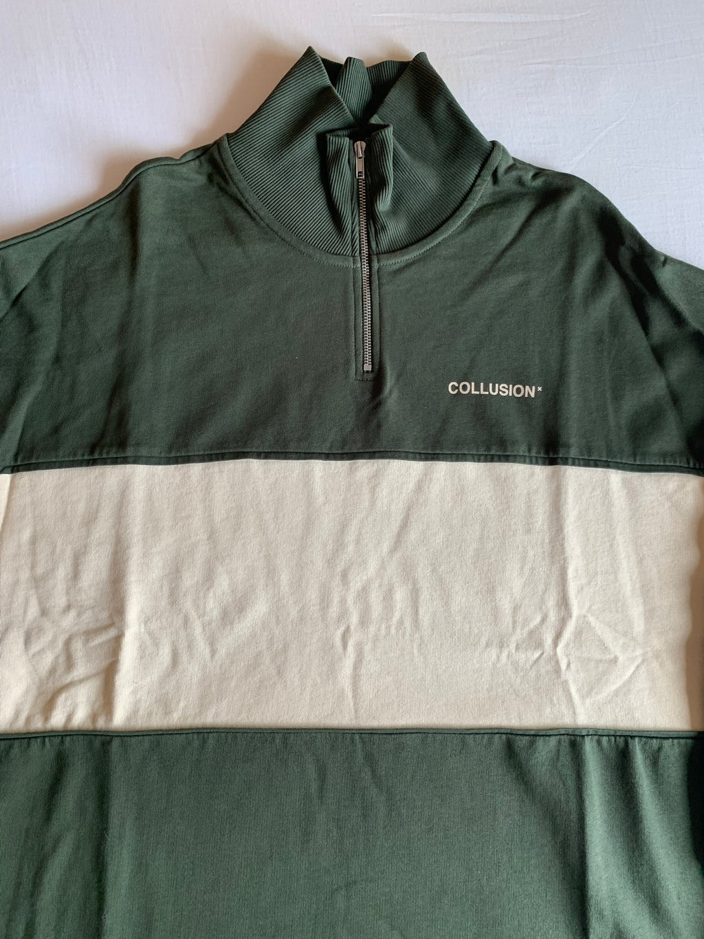 Sudadera Collusion Media Cremallera Colorblock Verde
