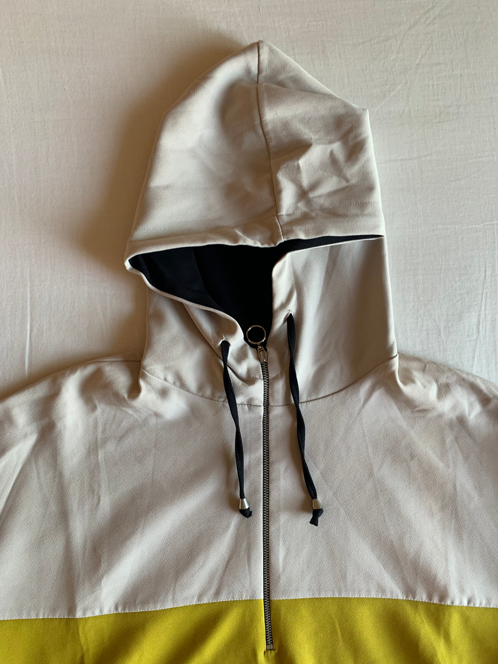 Sudadera Anorak Zara Colorblock Crudo y Amarillo
