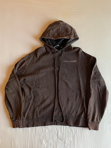 Sudadera Capucha Cremallera Collusion Marrón