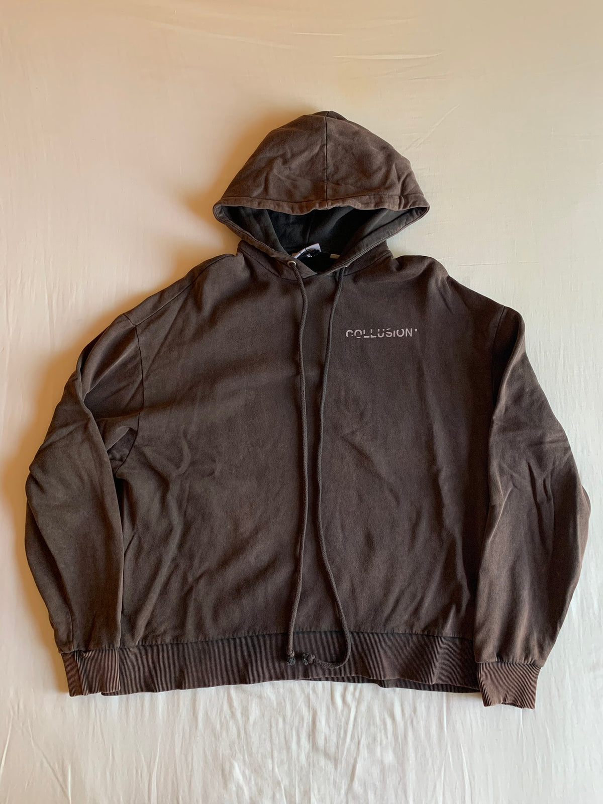 Sudadera Capucha Cremallera Collusion Marrón