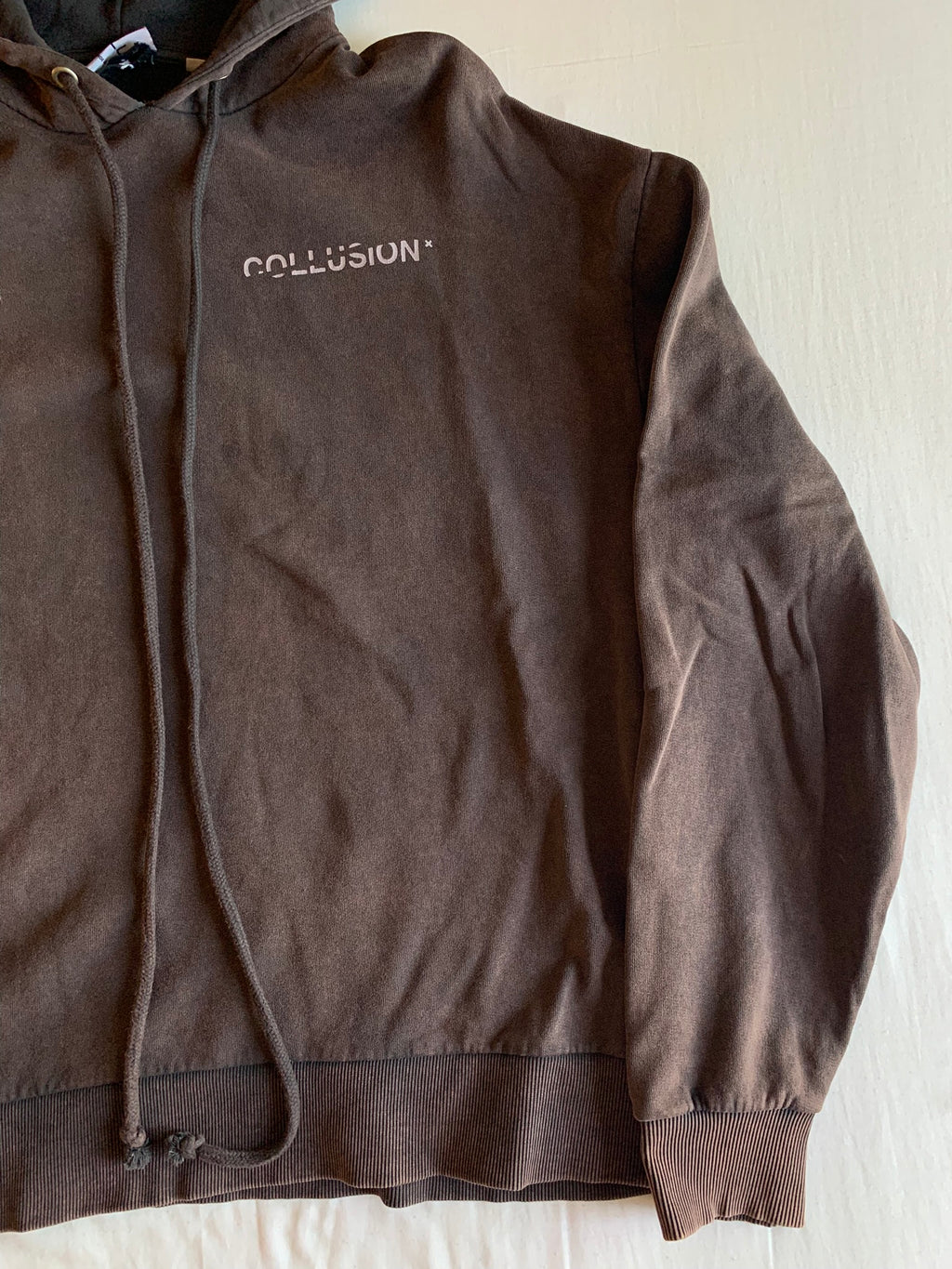Sudadera Capucha Cremallera Collusion Marrón