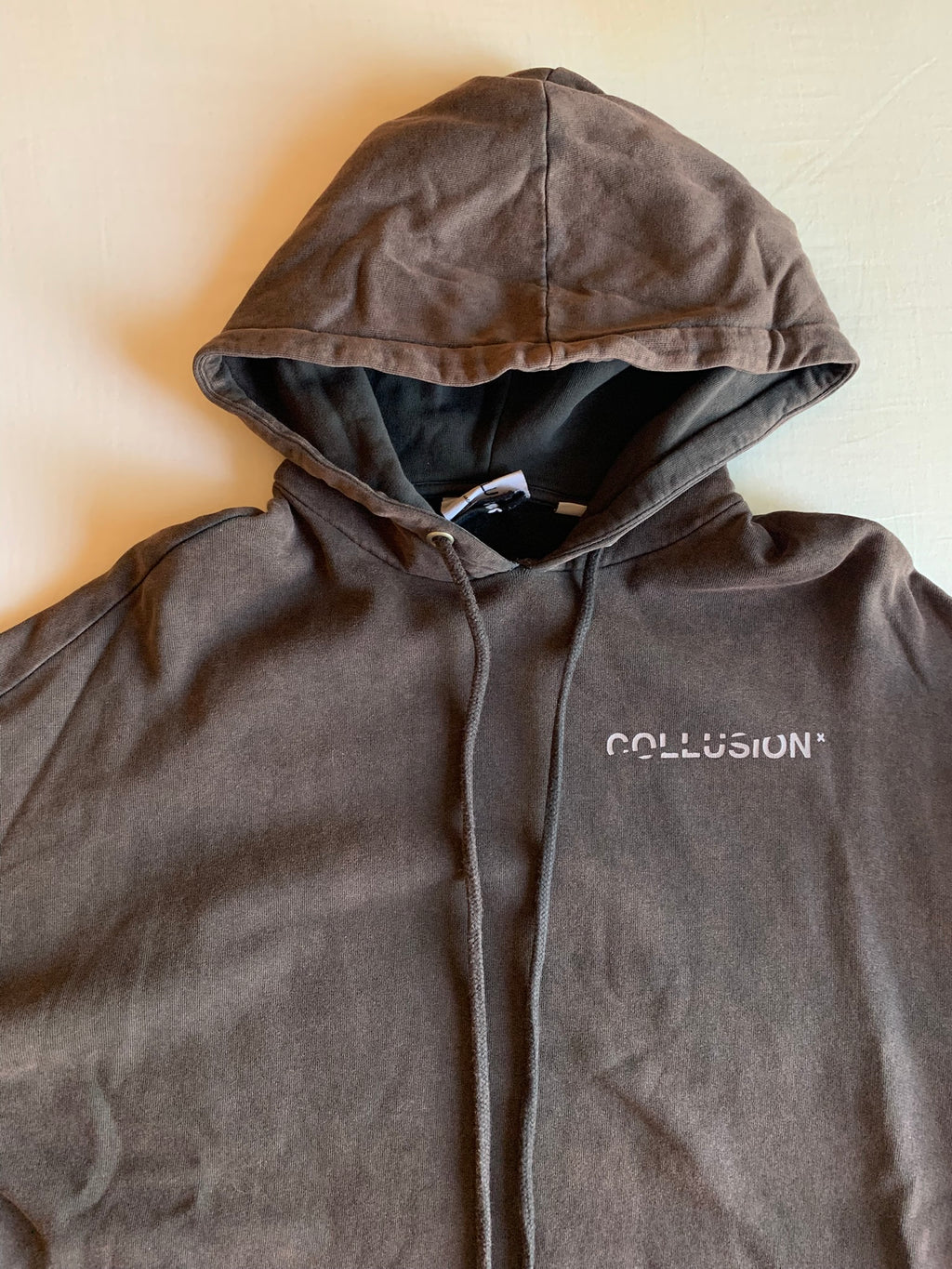 Sudadera Capucha Cremallera Collusion Marrón