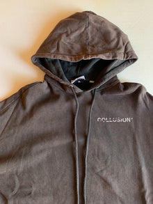 Sudadera Capucha Cremallera Collusion Marrón