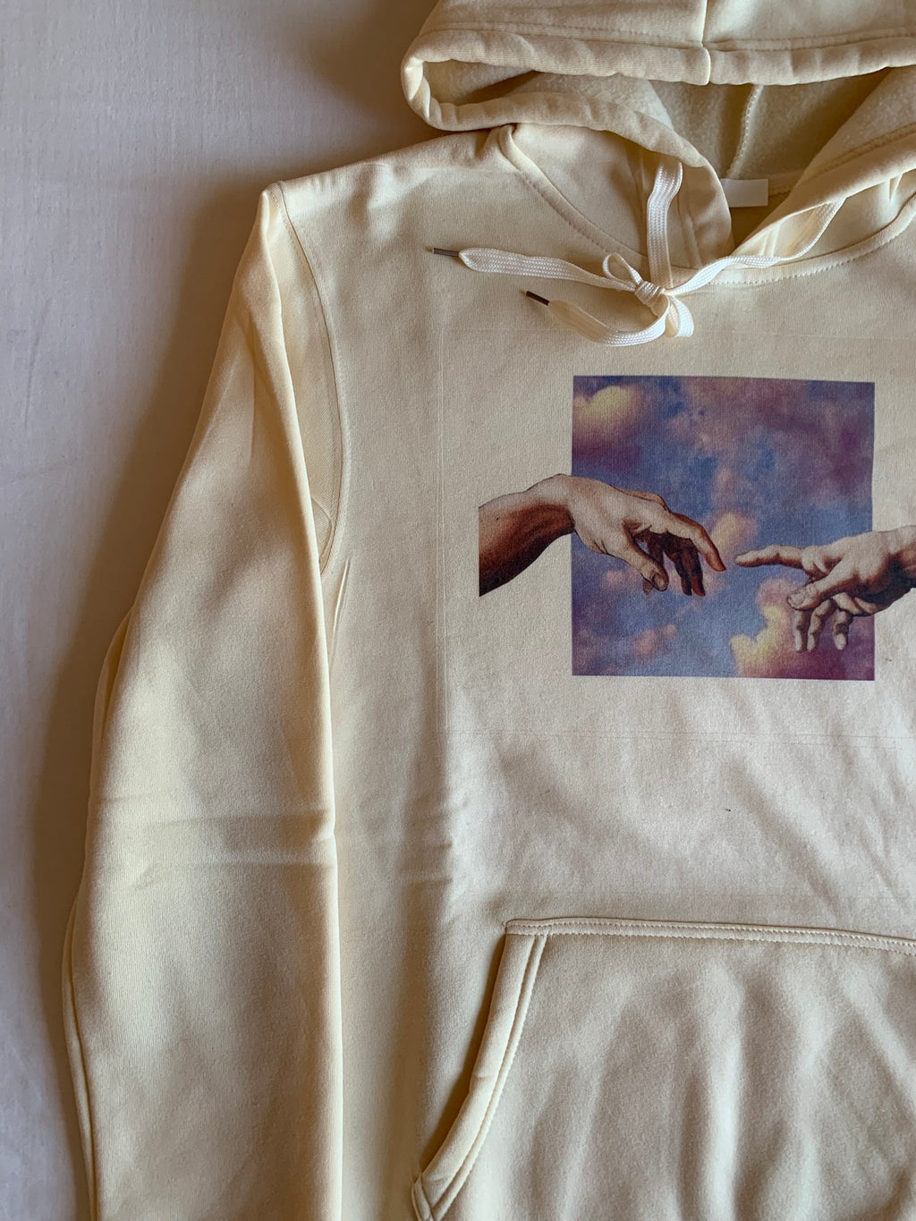 Sudadera Capucha La Creación de Adán Crudo