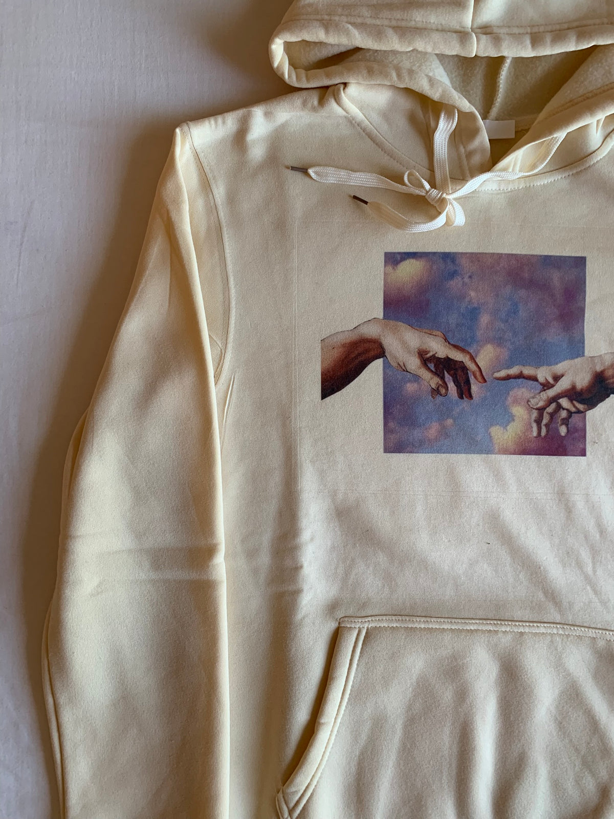 Sudadera Capucha La Creación de Adán Crudo