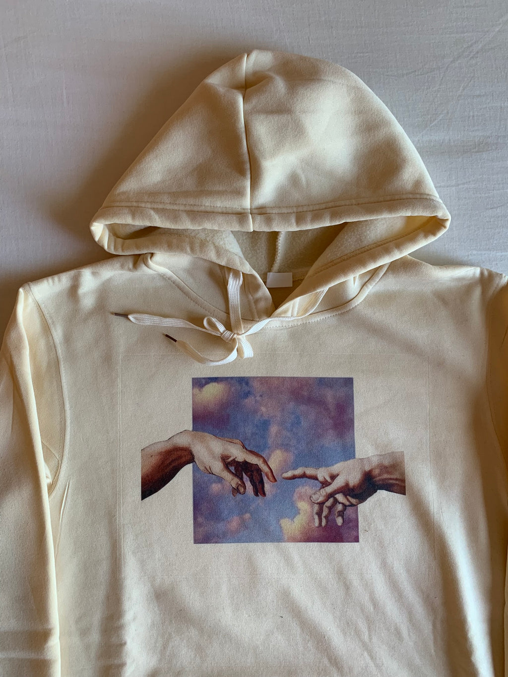 Sudadera Capucha La Creación de Adán Crudo