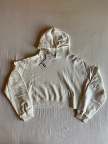 Sudadera Capucha Crop Zara Crudo