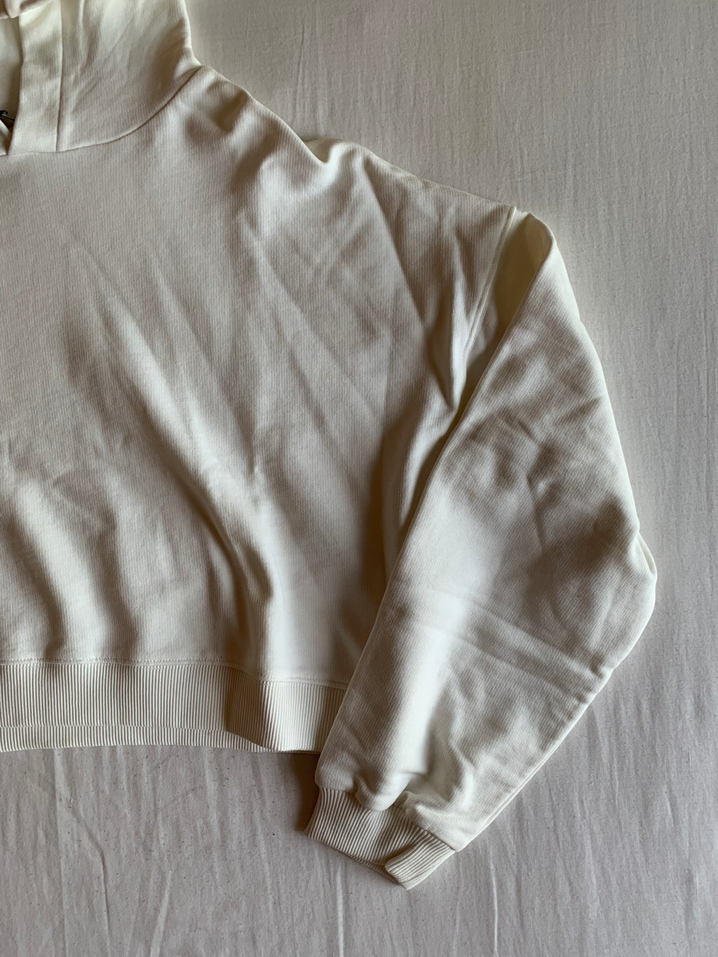 Sudadera Capucha Crop Zara Crudo