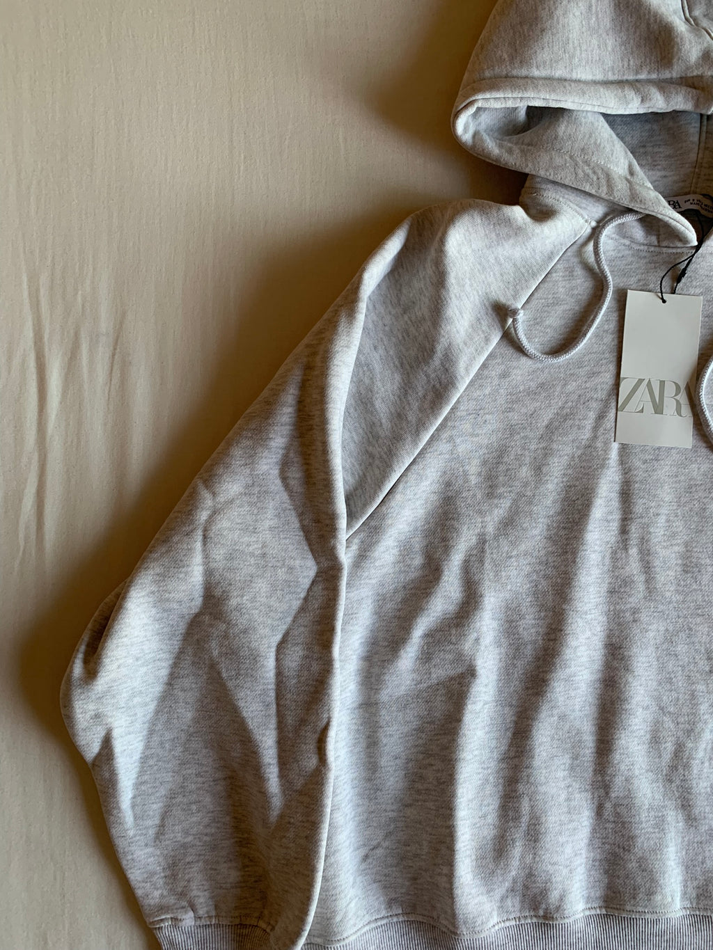 Sudadera Capucha Zara Gris Jaspeado