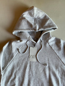 Sudadera Capucha Zara Gris Jaspeado