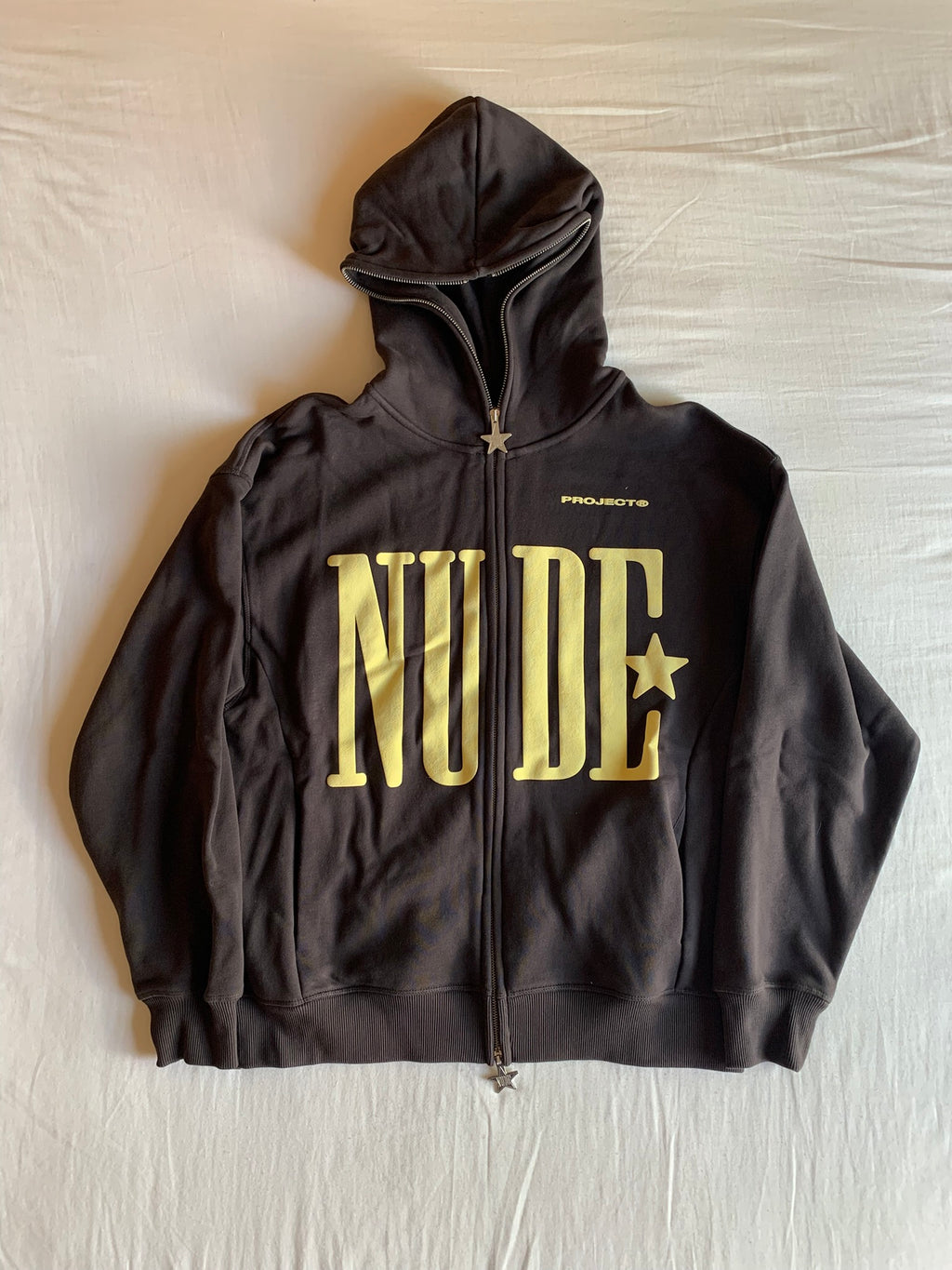 Sudadera Capucha Cremallera Nude Project Estrella Gris