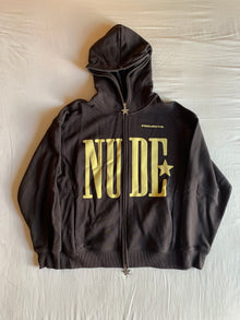 Sudadera Capucha Cremallera Nude Project Estrella Gris