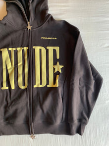 Sudadera Capucha Cremallera Nude Project Estrella Gris