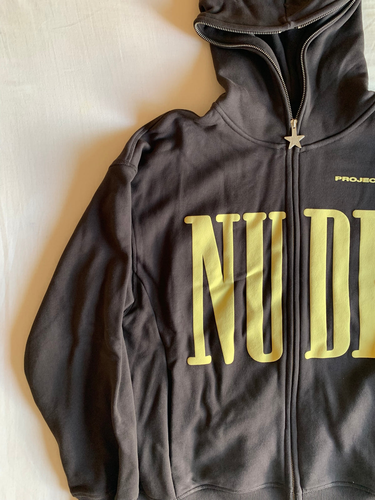 Sudadera Capucha Cremallera Nude Project Estrella Gris