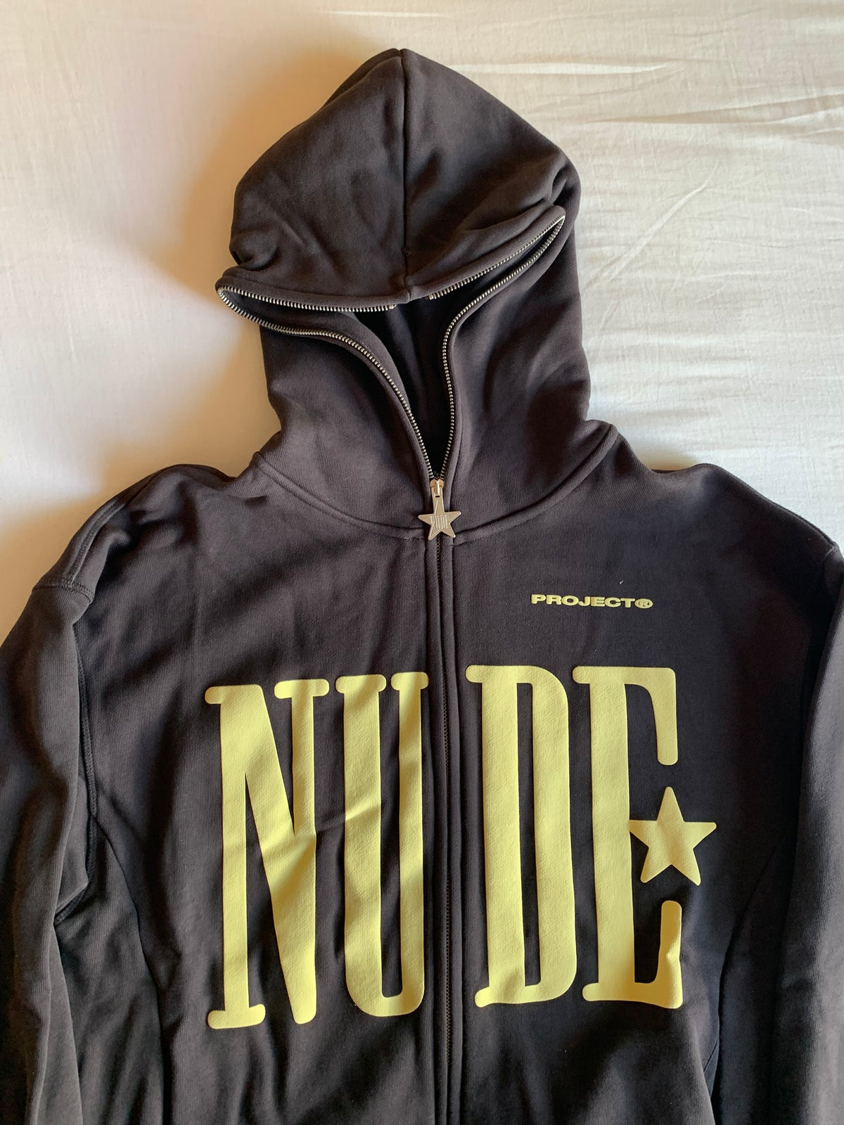 Sudadera Capucha Cremallera Nude Project Estrella Gris