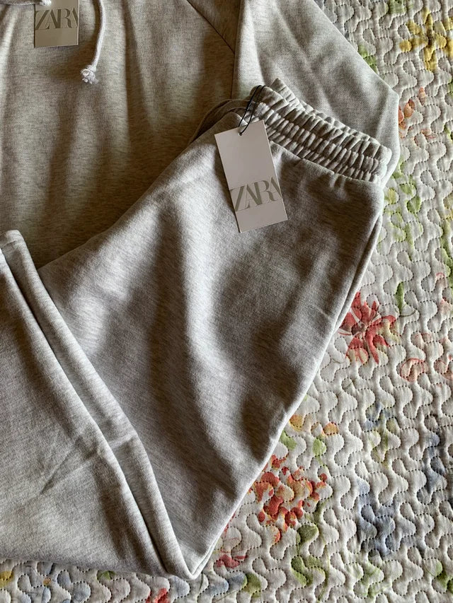 Chándal Zara Gris Jaspeado Oversize